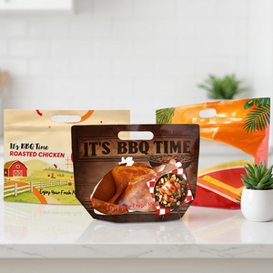 Microwave Hot Grilled Chicken Bags Stand <b>Pouch</b> Anti-fog Rotisserie Packaging Custom Roast Chicken Bag for Chewing Gum Pet Food - Product Image 2