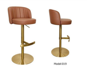 Chaise pivotante en cuir de haute qualité et acier inoxydable, design moderne, idéale pour la maison, le bar, l'hôtel, le salon, la boîte de nuit, réglable en hauteur - Product Image 1