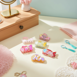 Clip per capelli a forma di artiglio di pesce da 8 cm, colorati, per donne e ragazze, grazioso accessorio per capelli a forma di pesce - Product Image 2