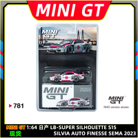 En stock, modèle de voiture RC MIini GT 1/64 Nissan S15 SILVIA LB-Super Silhouette # 781