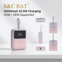 Charge rapide, Powerbank 10000mAh, Mini USB a USB C, Affichage numérique, Pour les voyages d'affaires, Utilisation quotidienne, Direct d'usine
