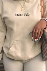 Sweat-shirt à capuche pour <span class=keywords><strong>femme</strong></span>, imprimé lettres, nouvelle collection automne-hiver, vente en gros - Product Image 4