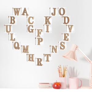 Letras del alfabeto decorativas de madera MDF natural, letras de madera para manualidades DIY, decoración del hogar y decoraciones para fiestas