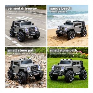 Voiture électrique pour enfants, modèle Touring Car Quad 390, moteur durable, plastique résistant, anneau lumineux LED, cabine spacieuse, pour enfants de 2 à 4 ans - Product Image 2