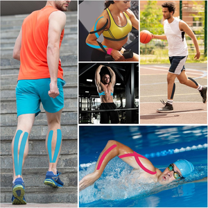 Cinta Deportiva de Algodón Adhesiva Acrílica, Elástica, Resistente al Agua, Cinta de Kinesiología Atlética para Soporte de Articulaciones - Product Image 6