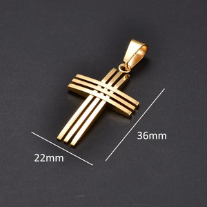Collier pendentif croix ajourée en acier inoxydable pour femmes et hommes, breloques de prière, chaîne en métal, accessoires de bijoux de foi chrétienne - Product Image 2