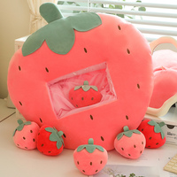 Coussin décoratif créatif et mignon en forme de chat avec jouets en peluche amovibles
