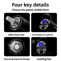 Flash de studio Godox SK400W II de deuxième génération 400W - Kit d'éclairage photo professionnel pour portraits, natures mortes et vêtements
