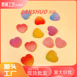Set de Joyería DIY de Resina con Forma de Corazón en Degradado, Adornos Miniatura 3D para Escritorio, Suministros para Manualidades - Product Image 2