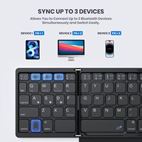 Keyboard Portabel 3 Saluran Ultra Tipis Lipat, Keyboard dan Mouse Lipat Fleksibel dengan Touchpad untuk iPad