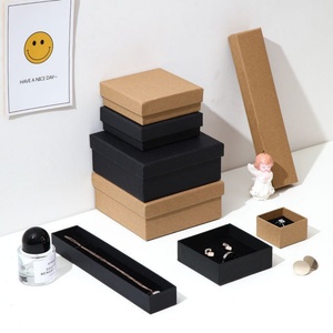 Lámina de Papel Kraft Color Marfil para Caja de Joyería 9 X 9 X 5, Caja de Joyería de Papel Kraft con Tapa Separada, Mini Cajas de Joyería de Papel Kraft - Product Image 1