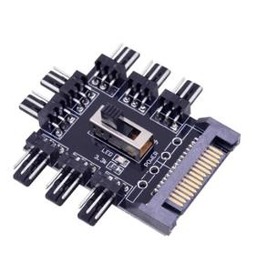 15Pin SATA电源1到8的多路分路器3Pin 12伏冷却风扇冷却器Hub 2级速度控制器用于PC的计算机 - Product Image 4
