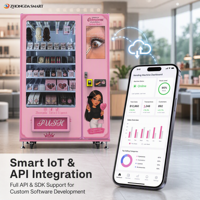 Distributeur automatique de beauté rose 24h/24, très demandé, pour cheveux et cils, avec autocollant personnalisé