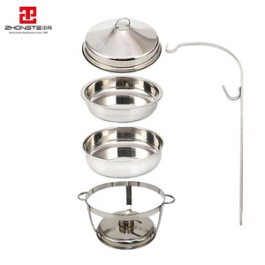 Calentador <span class=keywords><strong>de</strong></span> <span class=keywords><strong>Comida</strong></span> <span class=keywords><strong>de</strong></span> Acero Inoxidable para Buffet Árabe con Tapa Colgante, Olla Redonda para Calentar Alimentos - Product Image 6