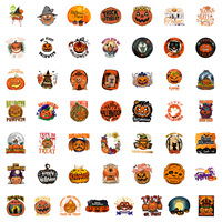 50 nordische Halloween-Graffiti-PVC-wasserdichte Deko-Aufkleber für Wasserbecher, Handys und grenzüberschreitende Feiertagsverpackungen