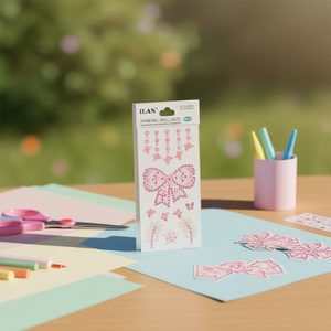 Adesivi con strass scintillanti ILAN 39007-2 Design Fiocco Rosa - Product Image 2