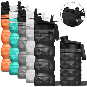 Bouteilles d'eau pliables Smiledrink, très vendues, de haute qualité, en silicone, pour le sport et les voyages - Product Image 1