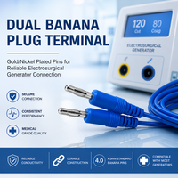 Câble de coagulation bipolaire stérile jetable 3M, norme américaine, avec fiche ergonomique angulaire et double connecteur banane pour la chirurgie