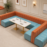 Mobilier de café, table et chaise de restauration rapide, canapé en cuir PU pour salon de thé commercial, restaurant occidental
