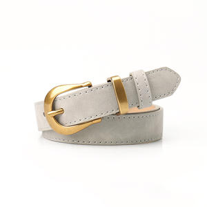 เข็มขัดหนังเทียมแบบเข็มสำหรับผู้หญิง, เข็มขัดหนังฟอกทองหัวเข็มขัดคาวเกิร์ลสำหรับชุดเดรสยีนส์กว้าง2.3ซม. - Product Image 6