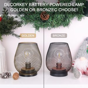 Bộ 2 pin năng lượng mặt trời Powered <span class=keywords><strong>LED</strong></span> bảng đèn lồng cổ điển màu nâu kim loại lồng không dây đèn <span class=keywords><strong>LED</strong></span> bóng đèn cho đám cưới Patio các sự kiện trong nhà - Product Image 3