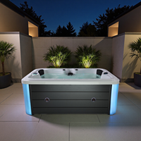 Spa Extérieur Rectangulaire de Haute Qualité pour 4 Personnes Bain à Remous Moderne de 2.2m pour Villas