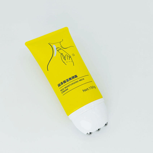 Envase de Tubo de Plástico Amarillo Personalizado de 150 ml con Tapa de Masaje de Tres Rodillos para Crema de Cuello - Product Image 4
