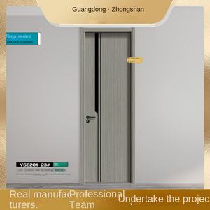 2025 nueva puerta de sala de estar de madera maciza Interior de gama alta puerta de fuego de cristal de carbono estilo de apertura lateral Red de pantalla de fibra de vidrio - Product Image 4