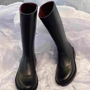 Fabrika doğrudan toptan su geçirmez botlar kadın siyah uyluk yüksek çizmeler kadın tasarımcı yağmur çizmeleri - Product Image 4