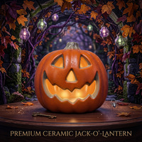 Lanterne Citrouille d'Halloween - Certifiée UL, en Plastique, 25cm, Sans Prise, Décoration Intérieure pour Enfants, Scène d'Halloween et de Pâques