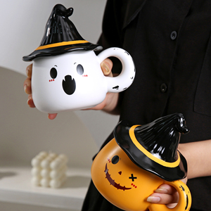 Halloween sáng tạo 3D dễ thương ma gốm cốc cà phê 330ml sứ cho Halloween Quà Tặng ELF cốc nước với nắp - Product Image 3