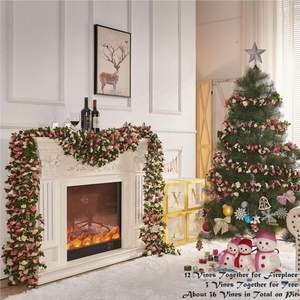 Guirnalda de Rosas Artificiales de Seda PONKING de 8 Piezas y 2.5 m con Hojas Verdes, Tamaño Grande para Decoración de Hogar, Bodas y Fiestas - Product Image 5