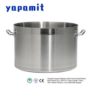 Olla <span class=keywords><strong>de</strong></span> <span class=keywords><strong>Acero</strong></span> Inoxidable para Sopa y Guisos, <span class=keywords><strong>de</strong></span> Boca Ancha y Gran Capacidad, Diseño <span class=keywords><strong>de</strong></span> Cuerpo Corto, para Hoteles y Restaurantes, Bajo MOQ - Product Image 2