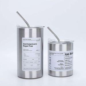 Stainless Steel Tumbler Vacuum Insulated With Straw Minimalist Design Travel <b>Cup</b> 12-24 Hours Thermal Retention - Product Image 1