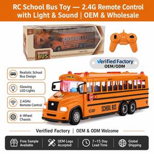 Voiture télécommandée 2,4 GHz 4 canaux jaune, <span class=keywords><strong>bus</strong></span> télécommandé pour enfants, jouet pour garçons avec lumières et sons - Product Image 6
