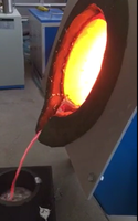 Fourneau de fusion à induction industriel en métal à haute efficacité, 1 tonne, électromagnétique, pour la ferraille usagée, l'argent, jusqu'à 5000°C