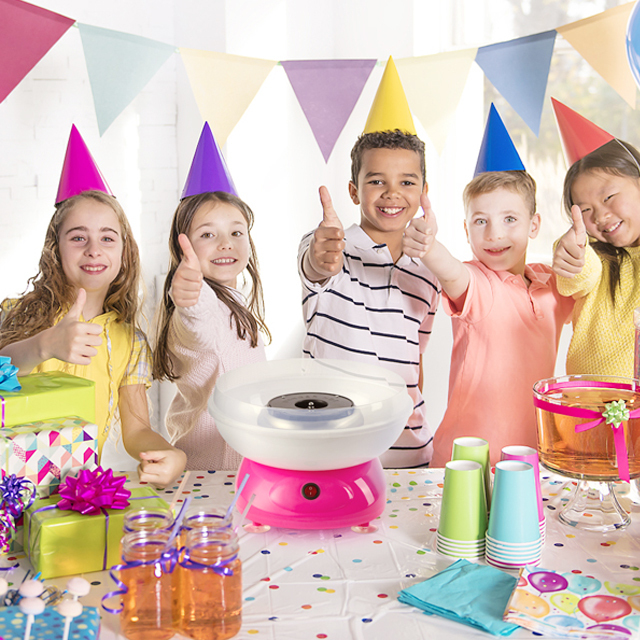 Machine à Barbe à Papa Portable - 450W, Bol Anti-éclaboussures, Avec Cuillère Et Bâtonnets, Pour Maison Ou Fêtes