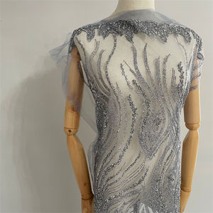 Kain gaun pernikahan tulle perhiasan renda berlian imitasi modis - Product Image 3