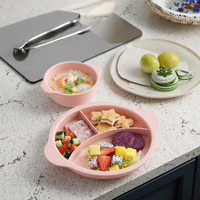 Assiette d'alimentation pour bébé en plastique écologique mignonne, directement de l'usine, pour le repas, plateau tout-en-un, vaisselle pour tout-petits, qualité alimentaire, lave-vaisselle