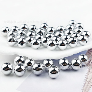 Perles rondes en acrylique de Chaozhou 10-30mm, argentées par électrolyse UV, durables, accessoires de vêtements DIY - Product Image 3