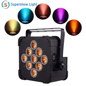 Supershow充電式パールrgbw9x18wバッテリーアップライト9*18w rgbaw uv 6in1ledパーバッテリーワイヤレス9x18アップライト