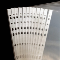 Suministros de oficina impermeables A4 o A5 personalizados, bolsillo único, 11 agujeros, Pp, transparente o a Color, bolsa de documentos de página interior