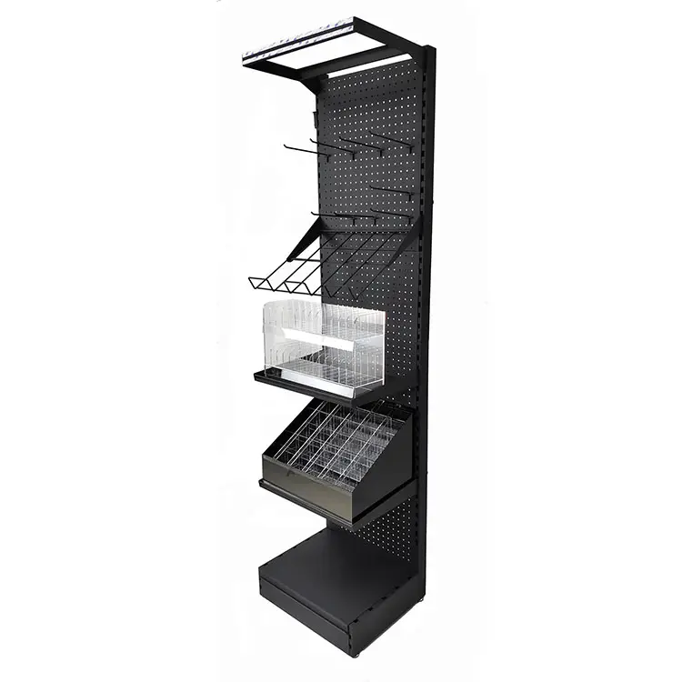 Grocery Fixture Accessory Auto Car Fixing Retail Tool Store Hardware Floor Display Stand Metal Display Rack Pegboard Display