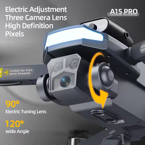 Oferta Especial: <span class=keywords><strong>Mini</strong></span> Helicóptero A15 PRO 4K, Quadcopter de Juguete, Dron RC con Tres Cámaras, Modo Sin Cabeza, para Niños - Product Image 3