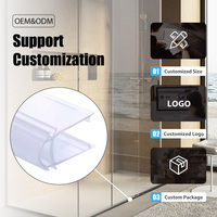 Personalización profesional Baño Ducha Puerta de vidrio Tira de sellado de goma de PVC transparente Tipo H Burlete en forma de U