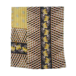 퀼트 온라인 상점 인도 뒤집을 수있는 손 스티치 무거운 던지기 오래된 사리 담요 패치 작업 무거운 3 ~ 7 레이어 칸다 이불