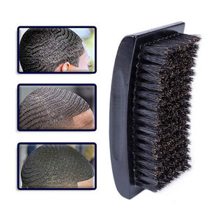 Vente chaude de marque privée prix d'usine brosse à vague de paume à courbe moyenne poils de sanglier doux 360 brosse à vague courbe - Product Image 4