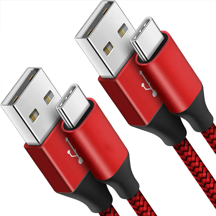 Penjualan langsung pabrik dapat disesuaikan kabel USB C USB jalinan nilon 3A kabel pengisi daya USB Tipe C pengisian cepat