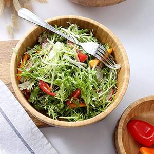 Ensemble de 4 bols à salade en bois, bols de service en bois, bols individuels pour repas, récipients à collation, récipients à fruits, salade pour fruits - Product Image 1