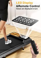 Tapis de course électrique portable avec inclinaison, moteur 2,5 CV, pour la maison et le bureau, capacité de poids de 265 lb, télécommande via application, écran LED